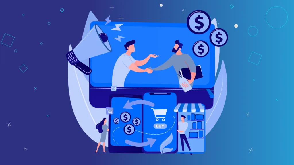 Plataformas de eCommerce B2B 4 empresarios trabajando en conjunto.